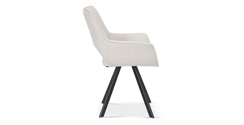 Chaise TIMOTE Tissu Beige, dimension H86.5 x L61 x P64, idéal pour votre cuisine ou salle à manger