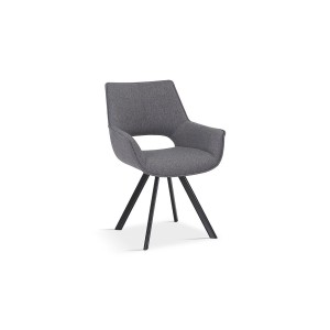Chaise TIMOTE Tissu Gris, dimension H86.5 x L61 x P64, idéal pour votre cuisine ou salle à manger