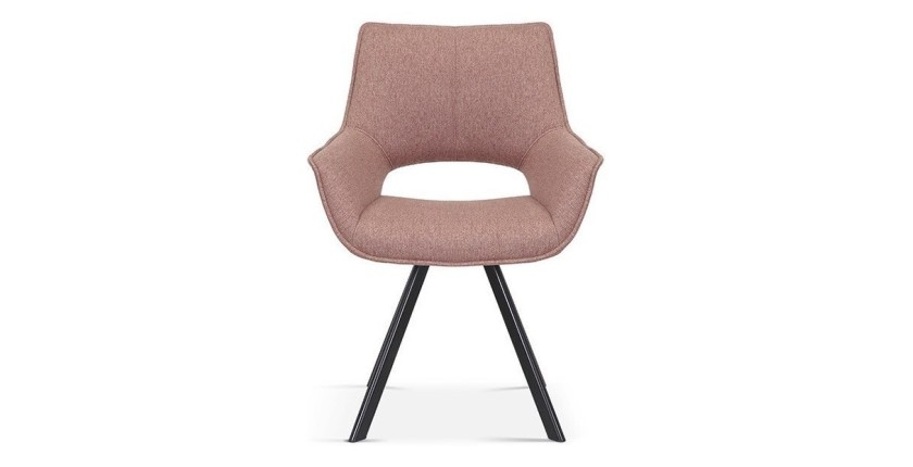 Chaise TIMOTE Tissu Rose, dimension H86.5 x L61 x P64, idéal pour votre cuisine ou salle à manger