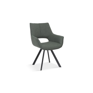 Chaise TIMOTE Tissu Vert, dimension H86.5 x L61 x P64, idéal pour votre cuisine ou salle à manger