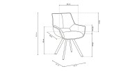 Chaise TIMOTE Tissu Vert, dimension H86.5 x L61 x P64, idéal pour votre cuisine ou salle à manger