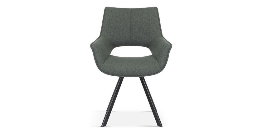 Chaise TIMOTE Tissu Vert, dimension H86.5 x L61 x P64, idéal pour votre cuisine ou salle à manger