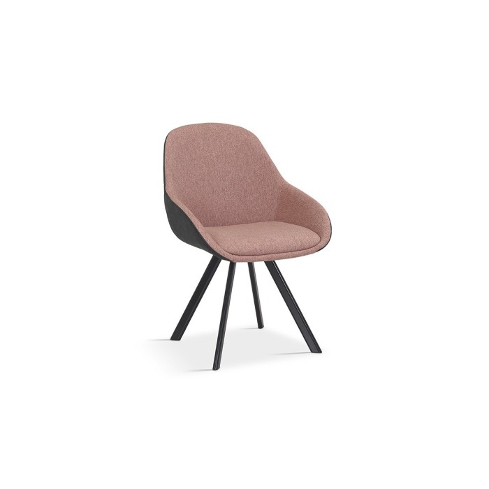 Chaise JEANNE Tissu Rose Dos PU Gris foncé, dimension H85 x L55 x P62, idéal pour votre cuisine ou salle à manger