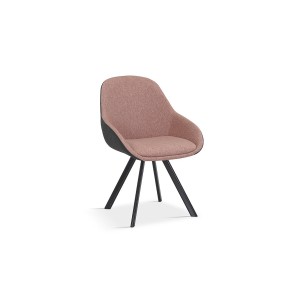 Chaise JEANNE Tissu Rose Dos PU Gris foncé, dimension H85 x L55 x P62, idéal pour votre cuisine ou salle à manger