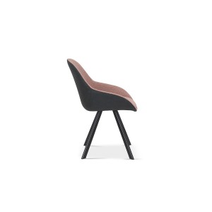 Chaise JEANNE Tissu Rose Dos PU Gris foncé, dimension H85 x L55 x P62, idéal pour votre cuisine ou salle à manger