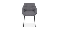 Chaise SAM Tissu Gris Dos PU Gris foncé, dimension H85 x L57.5 x P65, idéal pour votre cuisine ou salle à manger