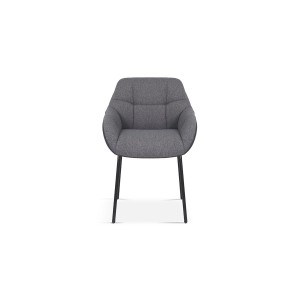 Chaise SAM Tissu Gris Dos PU Gris foncé, dimension H85 x L57.5 x P65, idéal pour votre cuisine ou salle à manger