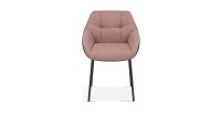 Chaise SAM Tissu Rose Dos PU Gris foncé, dimension H85 x L57.5 x P65, idéal pour votre cuisine ou salle à manger