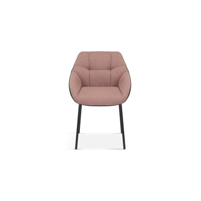Chaise SAM Tissu Rose Dos PU Gris foncé, dimension H85 x L57.5 x P65, idéal pour votre cuisine ou salle à manger