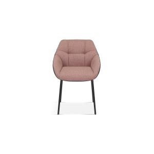 Chaise SAM Tissu Rose Dos PU Gris foncé, dimension H85 x L57.5 x P65, idéal pour votre cuisine ou salle à manger