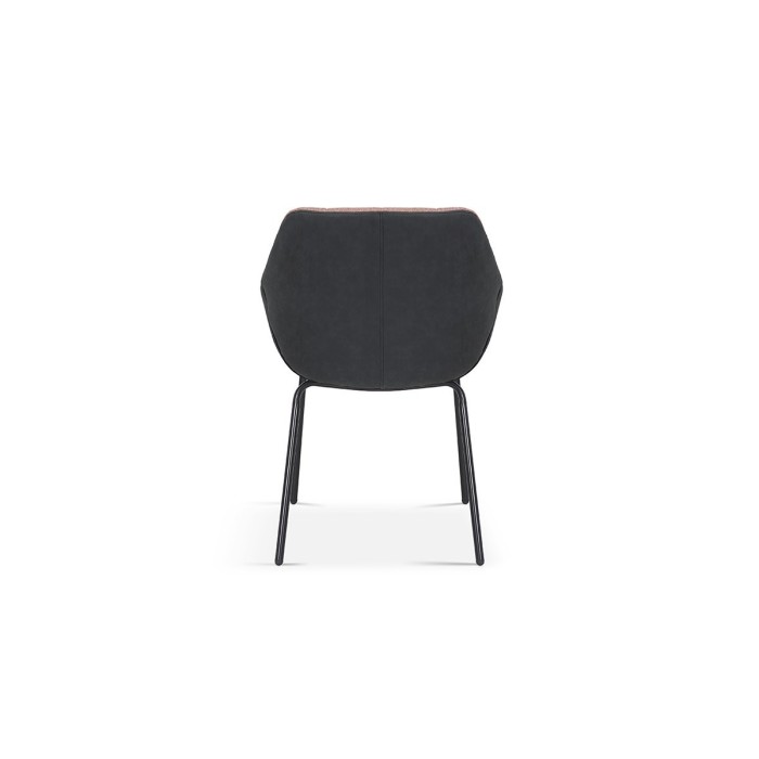 Chaise SAM Tissu Rose Dos PU Gris foncé, dimension H85 x L57.5 x P65, idéal pour votre cuisine ou salle à manger