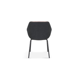 Chaise SAM Tissu Rose Dos PU Gris foncé, dimension H85 x L57.5 x P65, idéal pour votre cuisine ou salle à manger