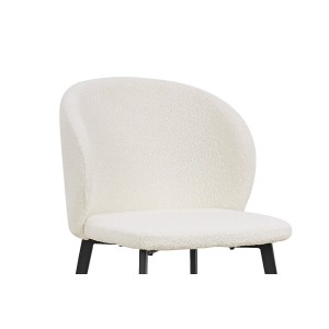 Chaise TOLO Tissu Bouclé Blanc, dimension H80 x L51 x P55, idéal pour votre cuisine ou salle à manger