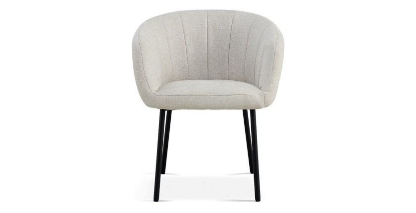 Chaise SEVILLE Tissu beige, dimension H79 x L57 x P62, idéal pour votre cuisine ou salle à manger