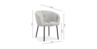 Chaise SEVILLE Tissu beige, dimension H79 x L57 x P62, idéal pour votre cuisine ou salle à manger