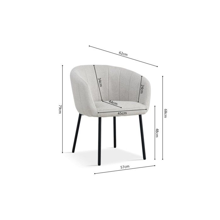 Chaise SEVILLE Tissu beige, dimension H79 x L57 x P62, idéal pour votre cuisine ou salle à manger