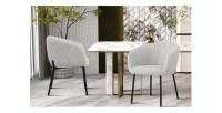 Chaise SEVILLE Tissu beige, dimension H79 x L57 x P62, idéal pour votre cuisine ou salle à manger