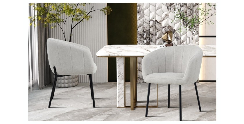 Chaise SEVILLE Tissu beige, dimension H79 x L57 x P62, idéal pour votre cuisine ou salle à manger