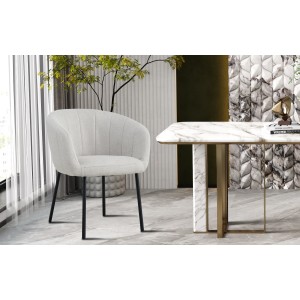 Chaise SEVILLE Tissu beige, dimension H79 x L57 x P62, idéal pour votre cuisine ou salle à manger