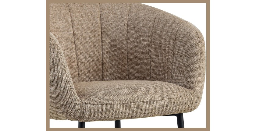 Chaise SEVILLE tissu bouclé sable, dimension H79 x L57 x P62, idéal pour votre cuisine ou salle à manger