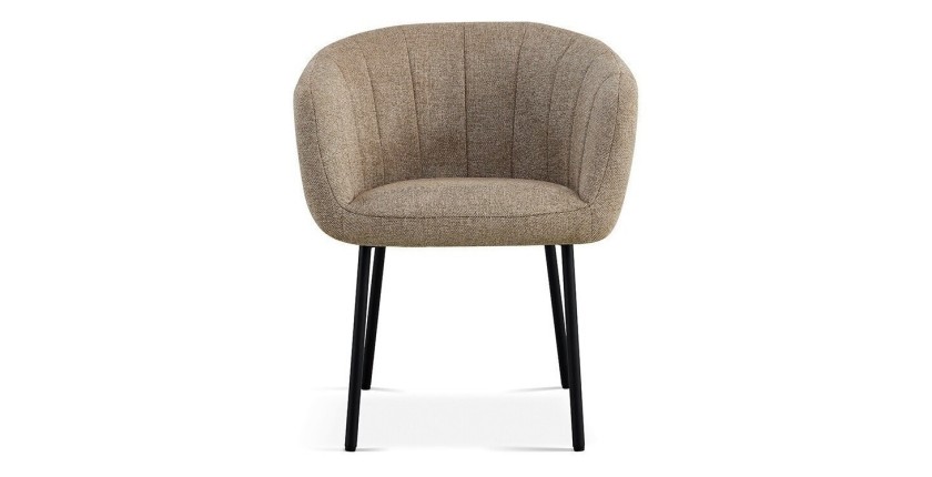 Chaise SEVILLE tissu bouclé sable, dimension H79 x L57 x P62, idéal pour votre cuisine ou salle à manger