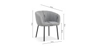 Chaise SEVILLE Tissu Gris clair, dimension H79 x L57 x P62, idéal pour votre cuisine ou salle à manger