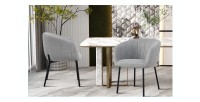 Chaise SEVILLE Tissu Gris clair, dimension H79 x L57 x P62, idéal pour votre cuisine ou salle à manger