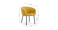 Chaise SEVILLE Tissu Jaune, dimension H79 x L57 x P62, idéal pour votre cuisine ou salle à manger