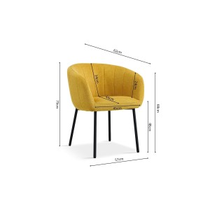 Chaise SEVILLE Tissu Jaune, dimension H79 x L57 x P62, idéal pour votre cuisine ou salle à manger