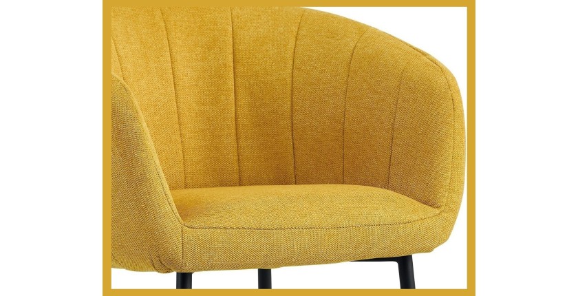Chaise SEVILLE Tissu Jaune, dimension H79 x L57 x P62, idéal pour votre cuisine ou salle à manger
