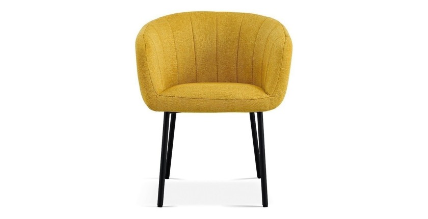 Chaise SEVILLE Tissu Jaune, dimension H79 x L57 x P62, idéal pour votre cuisine ou salle à manger