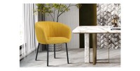 Chaise SEVILLE Tissu Jaune, dimension H79 x L57 x P62, idéal pour votre cuisine ou salle à manger