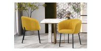 Chaise SEVILLE Tissu Jaune, dimension H79 x L57 x P62, idéal pour votre cuisine ou salle à manger