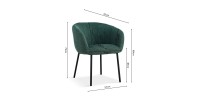 Chaise SEVILLE Tissu Vert, dimension H79 x L57 x P62, idéal pour votre cuisine ou salle à manger