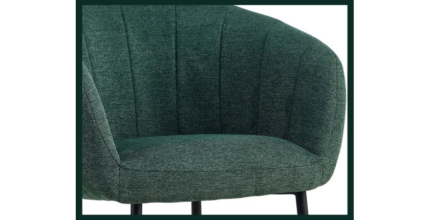 Chaise SEVILLE Tissu Vert, dimension H79 x L57 x P62, idéal pour votre cuisine ou salle à manger