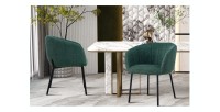 Chaise SEVILLE Tissu Vert, dimension H79 x L57 x P62, idéal pour votre cuisine ou salle à manger