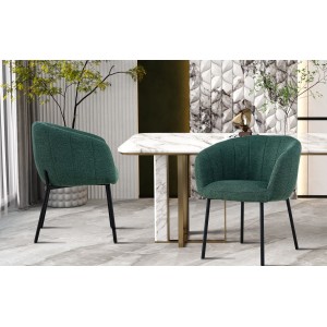 Chaise SEVILLE Tissu Vert, dimension H79 x L57 x P62, idéal pour votre cuisine ou salle à manger