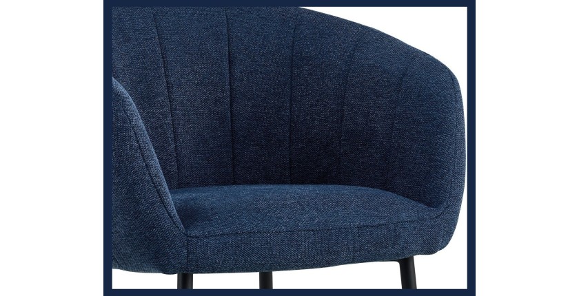 Chaise SEVILLE Tissu Bleu, dimension H79 x L57 x P62, idéal pour votre cuisine ou salle à manger