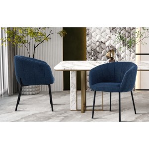 Chaise SEVILLE Tissu Bleu, dimension H79 x L57 x P62, idéal pour votre cuisine ou salle à manger
