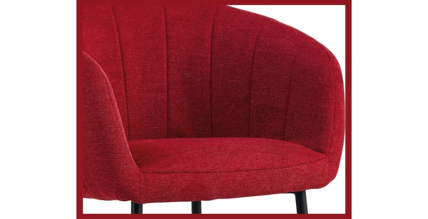 Chaise SEVILLE Tissu Rouge, dimension H79 x L57 x P62, idéal pour votre cuisine ou salle à manger