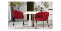 Chaise SEVILLE Tissu Rouge, dimension H79 x L57 x P62, idéal pour votre cuisine ou salle à manger