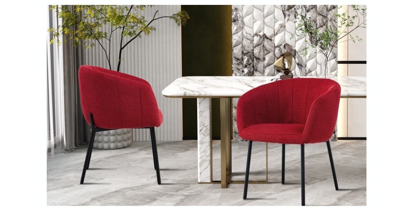 Chaise SEVILLE Tissu Rouge, dimension H79 x L57 x P62, idéal pour votre cuisine ou salle à manger
