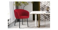 Chaise SEVILLE Tissu Rouge, dimension H79 x L57 x P62, idéal pour votre cuisine ou salle à manger