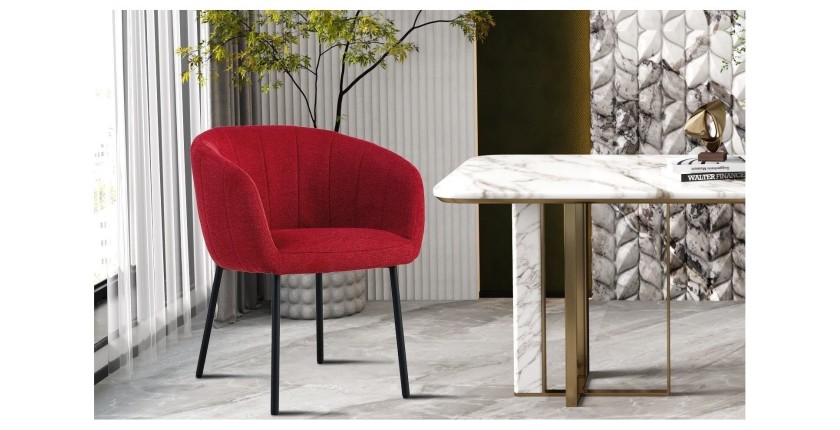 Chaise SEVILLE Tissu Rouge, dimension H79 x L57 x P62, idéal pour votre cuisine ou salle à manger