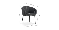 Chaise SEVILLE Tissu Gris foncé, dimension H79 x L57 x P62, idéal pour votre cuisine ou salle à manger