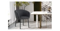Chaise SEVILLE Tissu Gris foncé, dimension H79 x L57 x P62, idéal pour votre cuisine ou salle à manger