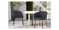 Chaise SEVILLE Tissu Gris foncé, dimension H79 x L57 x P62, idéal pour votre cuisine ou salle à manger
