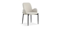 Chaise BALBOA Tissu Bouclé Beige, dimension H88 x L60 x P57, idéal pour votre cuisine ou salle à manger