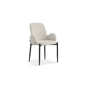 Chaise BALBOA Tissu Bouclé Beige, dimension H88 x L60 x P57, idéal pour votre cuisine ou salle à manger