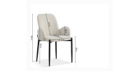 Chaise BALBOA Tissu Bouclé Beige, dimension H88 x L60 x P57, idéal pour votre cuisine ou salle à manger